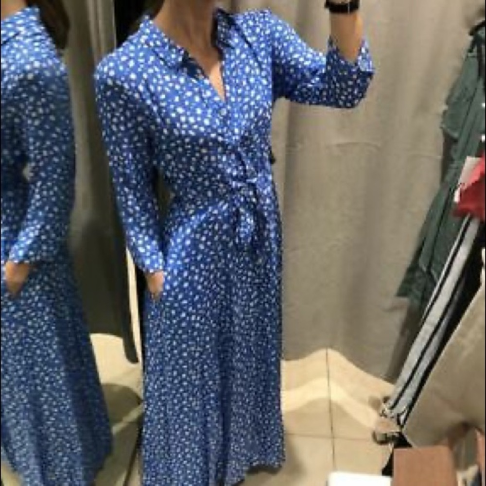 Zara Marilyn Dress Polka Dot Maxi